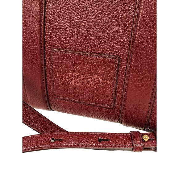 NEW Marc Jacobs Small Leather Tote Bag – Cherry/Gold - Picture 11 of 15